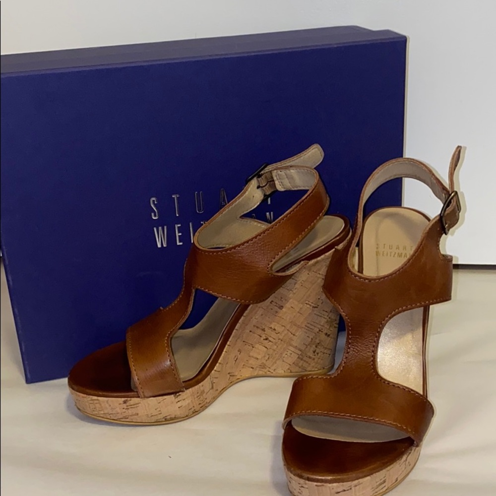 Stuart Weitzman *BROWN* Purity Wedge